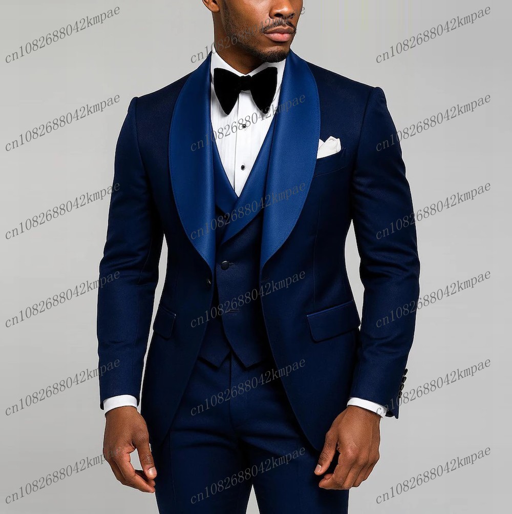 Men'S Formal Wear For A Wedding - New Navy Blue Formal Men Suit