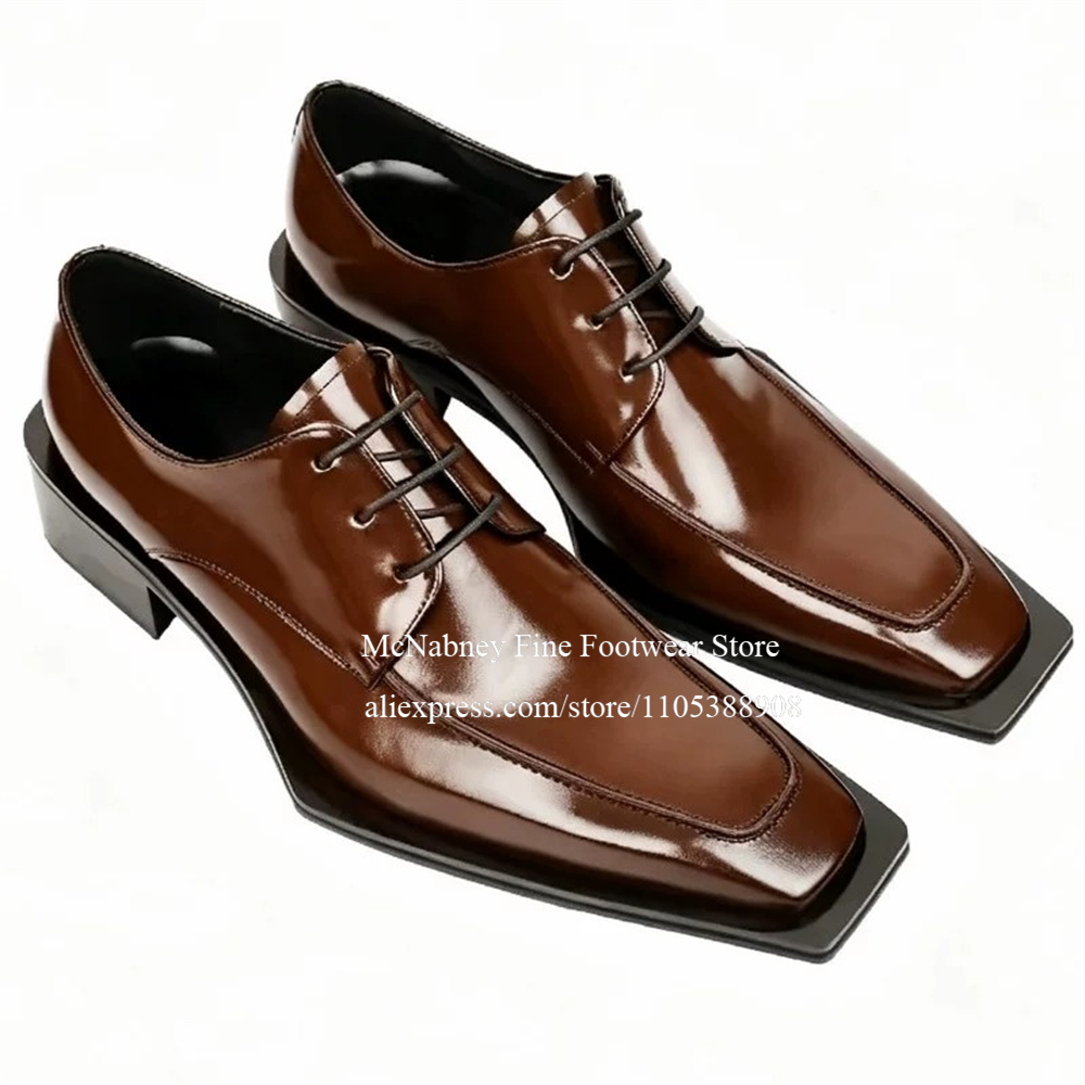 Men'S Formal Wear For A Wedding - Spike Studs Leather Dress Shoes Lace