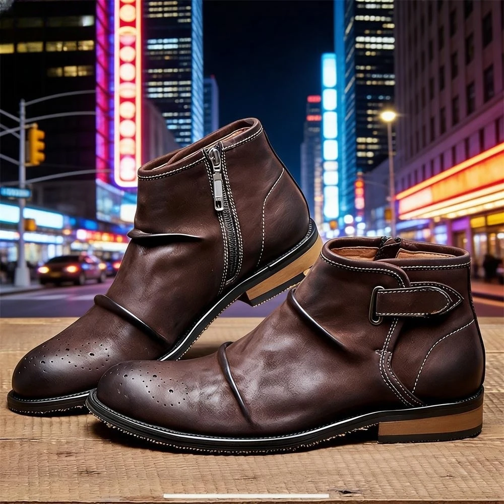 Men's Brogue Toe Ankle Boots,  - Formal Men Daily Wear Footwear ulasan dan harga