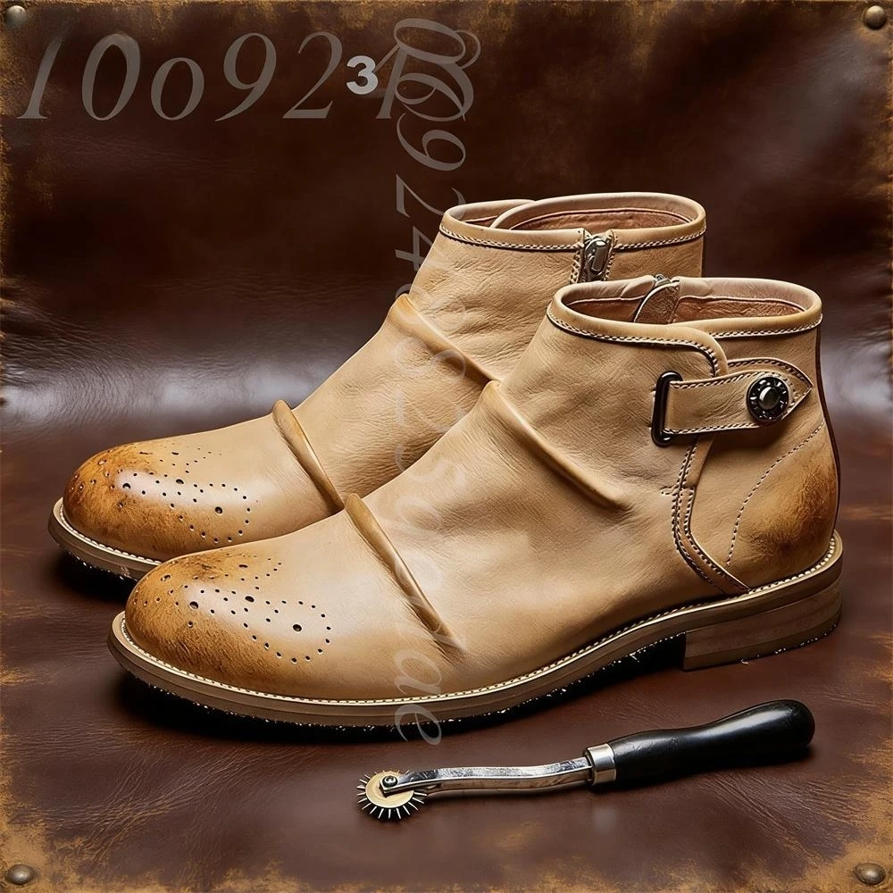 Men's Brogue Toe Ankle Boots,  - Formal Men Daily Wear Footwear ulasan dan harga