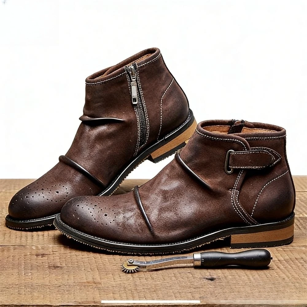 Men's Brogue Toe Ankle Boots,  - Formal Men Daily Wear Footwear ulasan dan harga