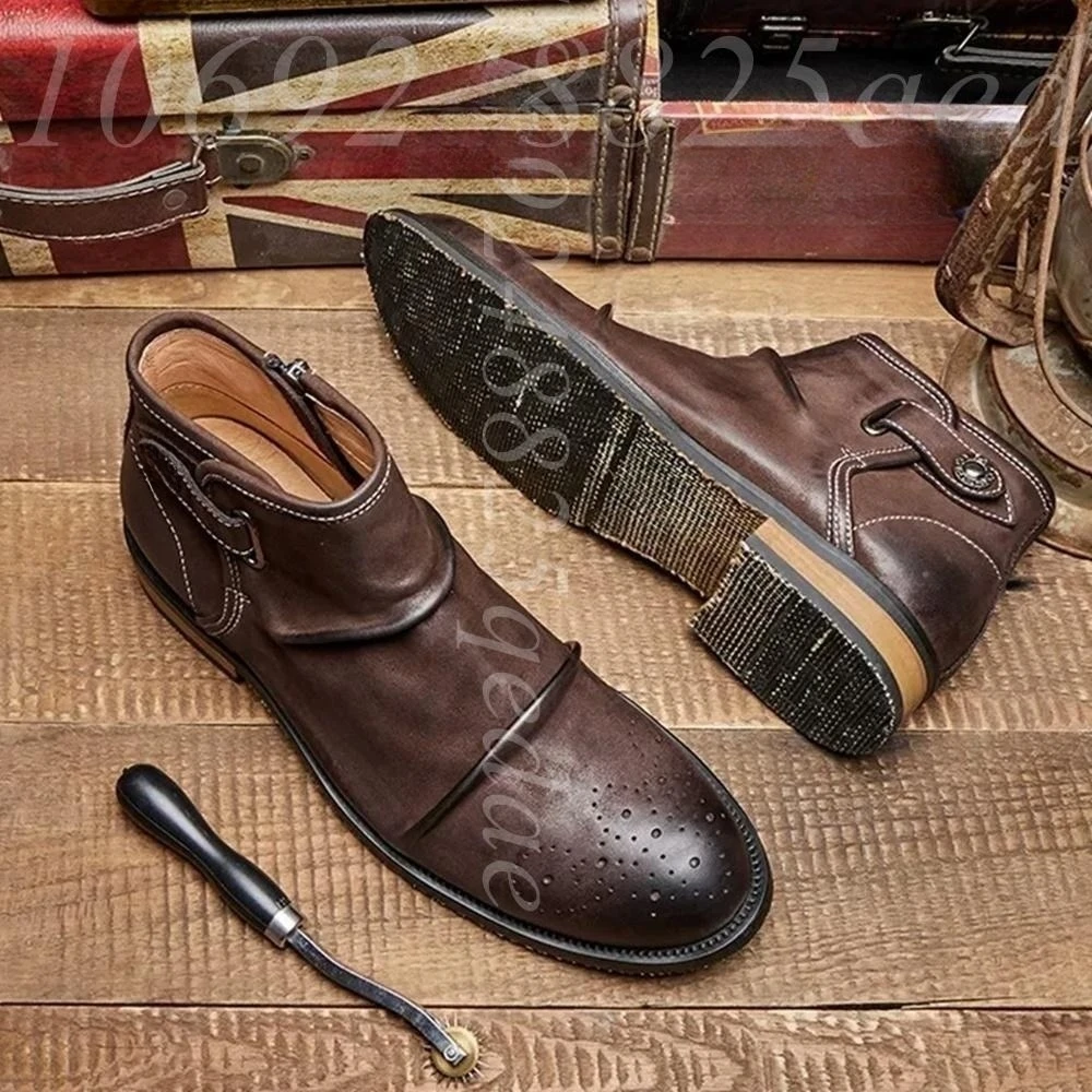 Men's Brogue Toe Ankle Boots,  - Formal Men Daily Wear Footwear ulasan dan harga