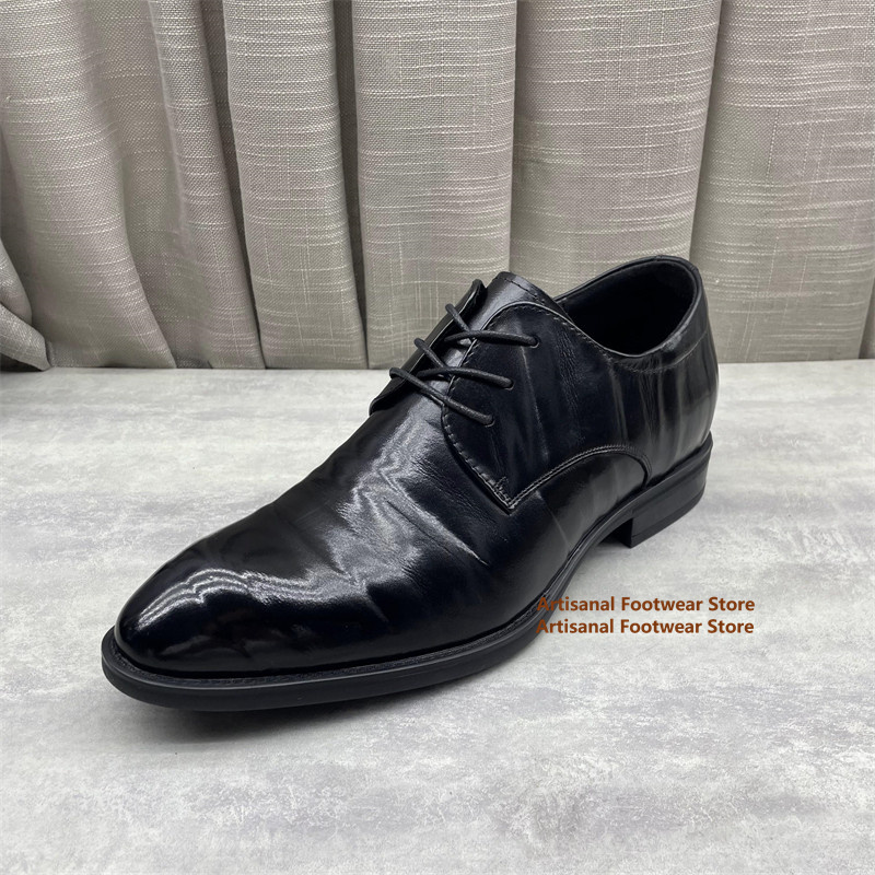 Men's Black Leather Oxford Sho - Formal Men Daily Wear Shoes ulasan dan harga