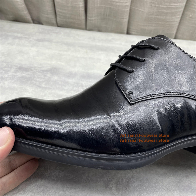 Men's Black Leather Oxford Sho - Formal Men Daily Wear Shoes ulasan dan harga