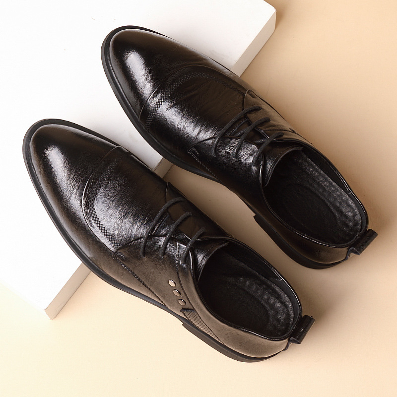 Leather Oxford Shoes With Meta - Formal Men Daily Wear Shoes ulasan dan harga