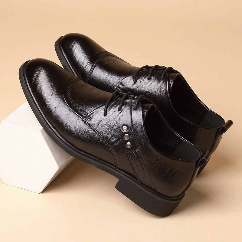 Leather Oxford Shoes With Meta - Formal Men Daily Wear Shoes ulasan dan harga