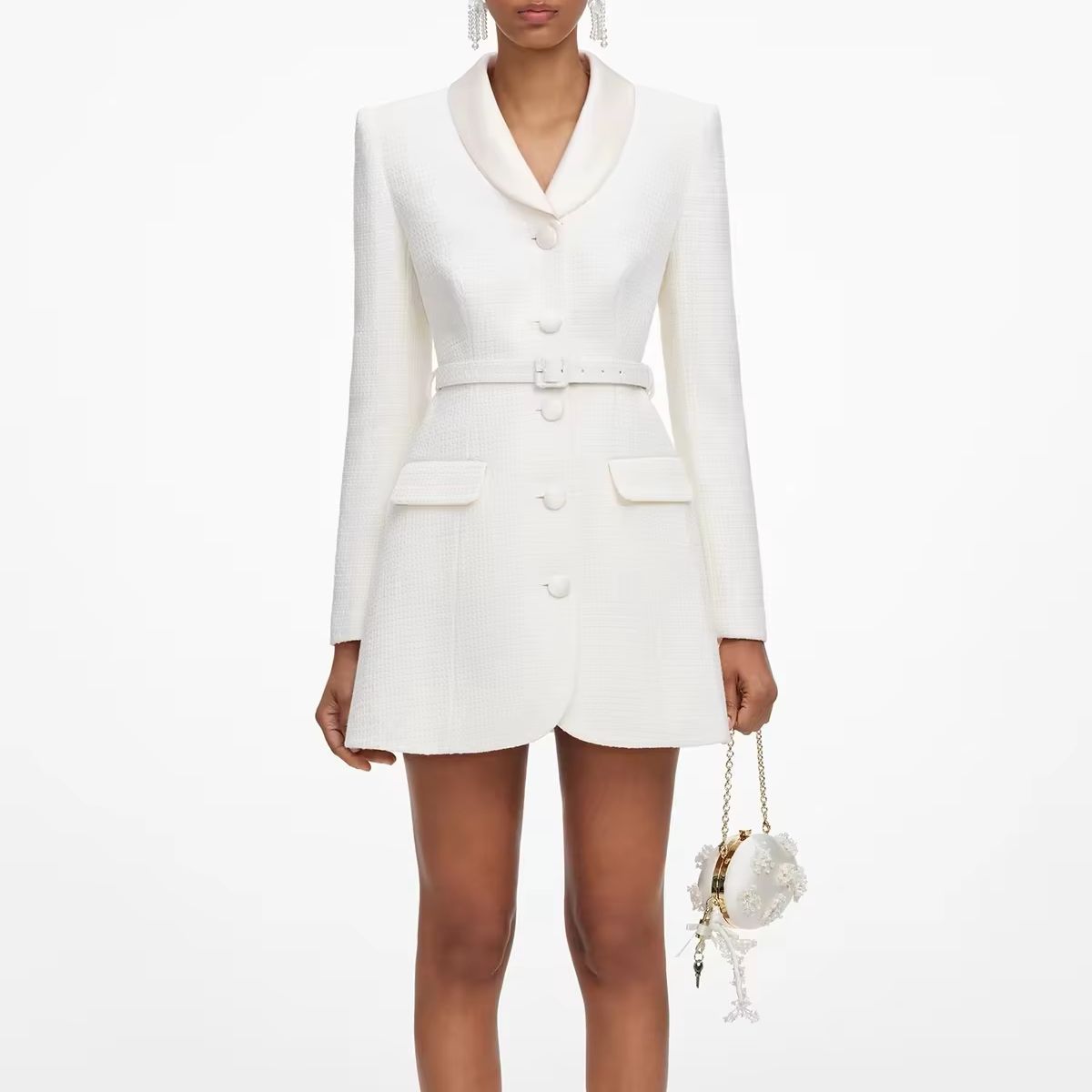 Women Tweed Blazer Mini Dress  - Men'S Formal Wear For Wedding Guest ulasan dan harga