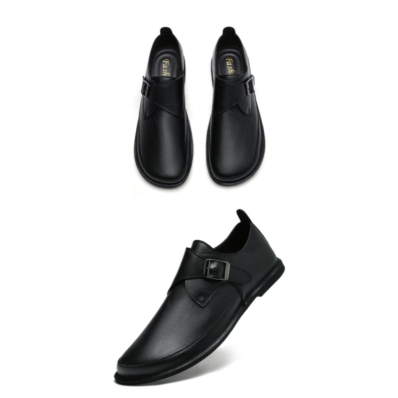 Men'S Leather Munk Shoes Fashi - Formal Men Daily Wear Shoes ulasan dan harga