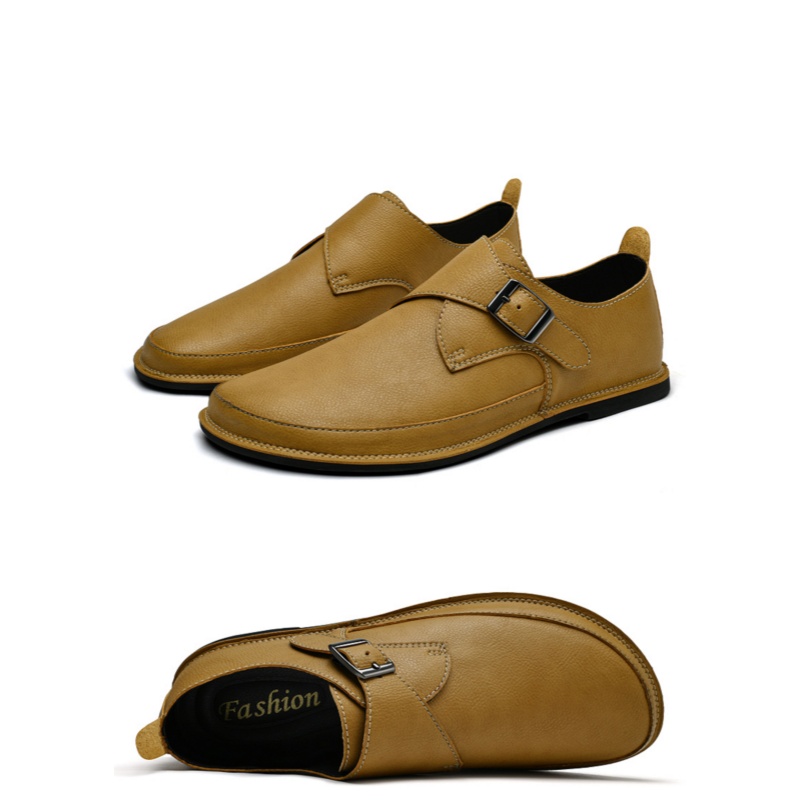 Men'S Leather Munk Shoes Fashi - Formal Men Daily Wear Shoes ulasan dan harga
