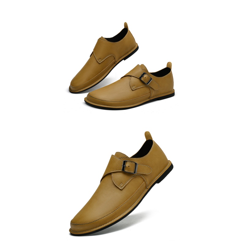 Men'S Leather Munk Shoes Fashi - Formal Men Daily Wear Shoes ulasan dan harga