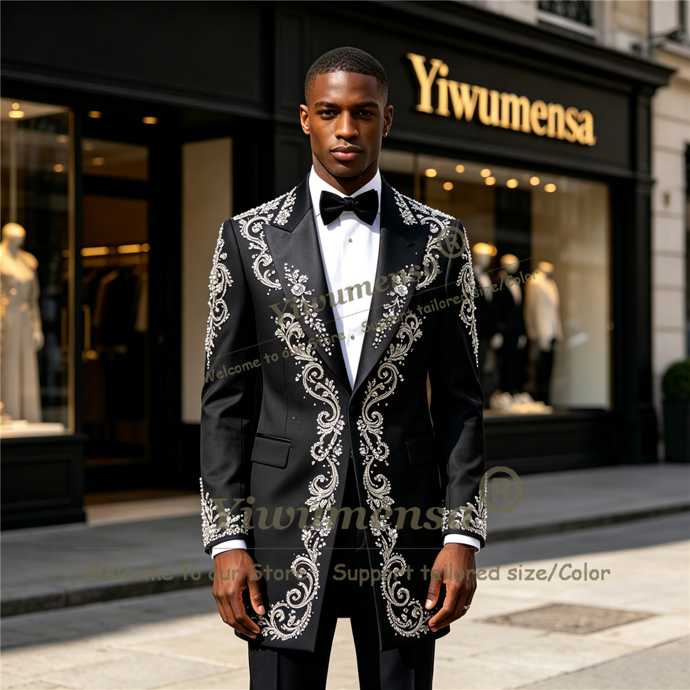 Handmade Crystals Beading Suit - Men'S Formal Wear For A Wedding ulasan dan harga