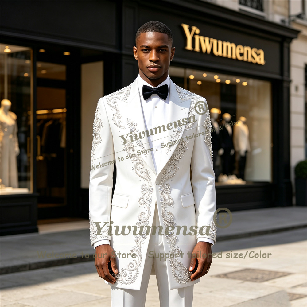 Handmade Crystals Beading Suit - Men'S Formal Wear For A Wedding ulasan dan harga