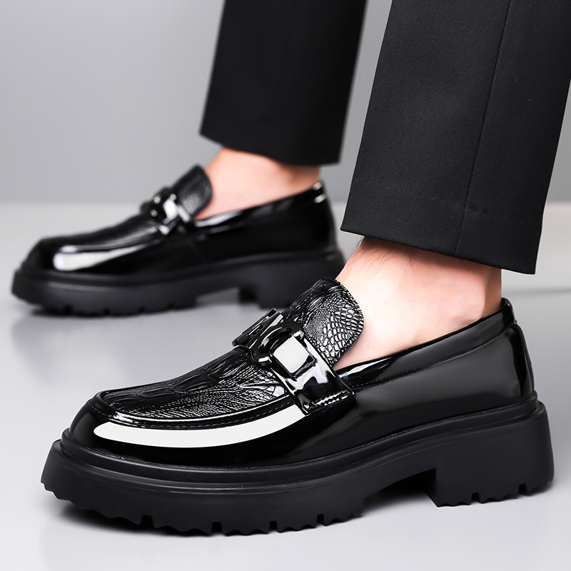 Men Leather Shoes Spring Briti - Formal Men Daily Wear Footwear ulasan dan harga