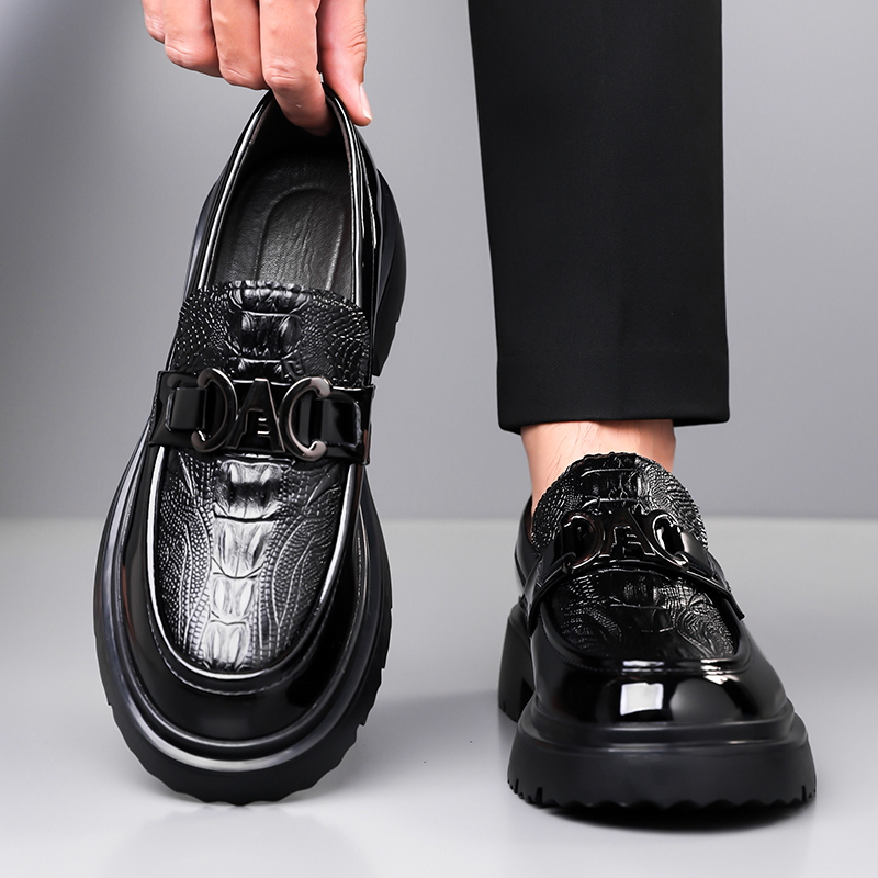 Men Leather Shoes Spring Briti - Formal Men Daily Wear Footwear ulasan dan harga
