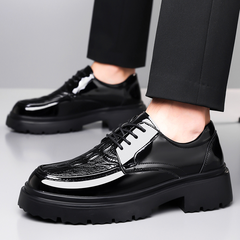 Men Leather Shoes Spring Briti - Formal Men Daily Wear Footwear ulasan dan harga