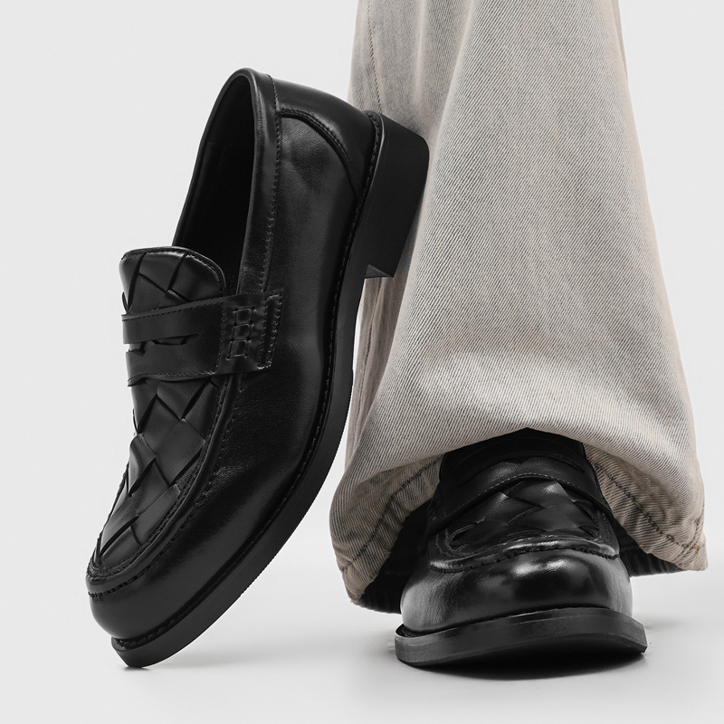 Men handmade woven penny loafe - Formal Men Daily Wear Shoes ulasan dan harga