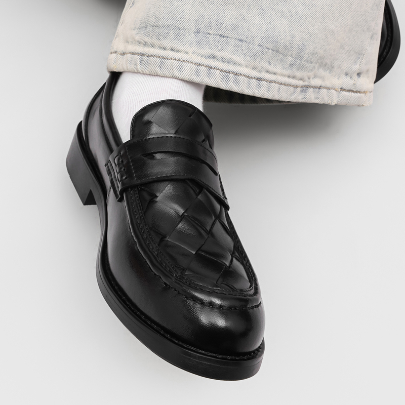 Men handmade woven penny loafe - Formal Men Daily Wear Shoes ulasan dan harga