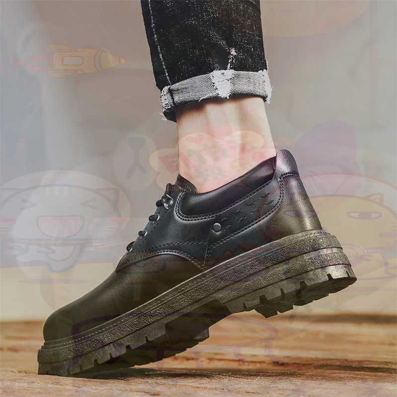 Dark Natural Leather Fashion T - Formal Men Daily Wear Footwear ulasan dan harga