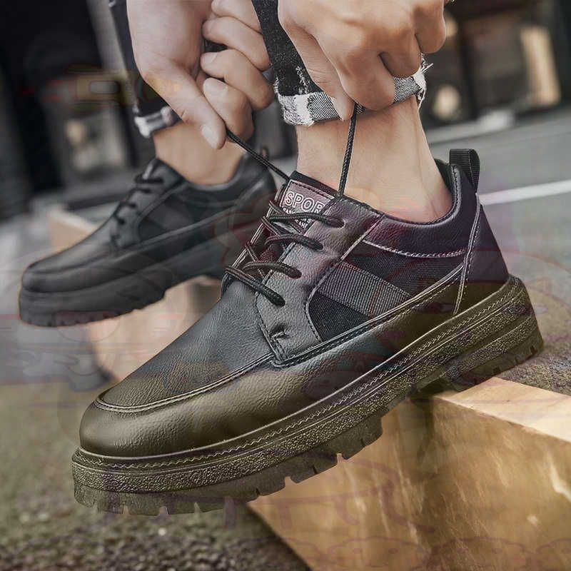 Dark Natural Leather Fashion T - Formal Men Daily Wear Footwear ulasan dan harga