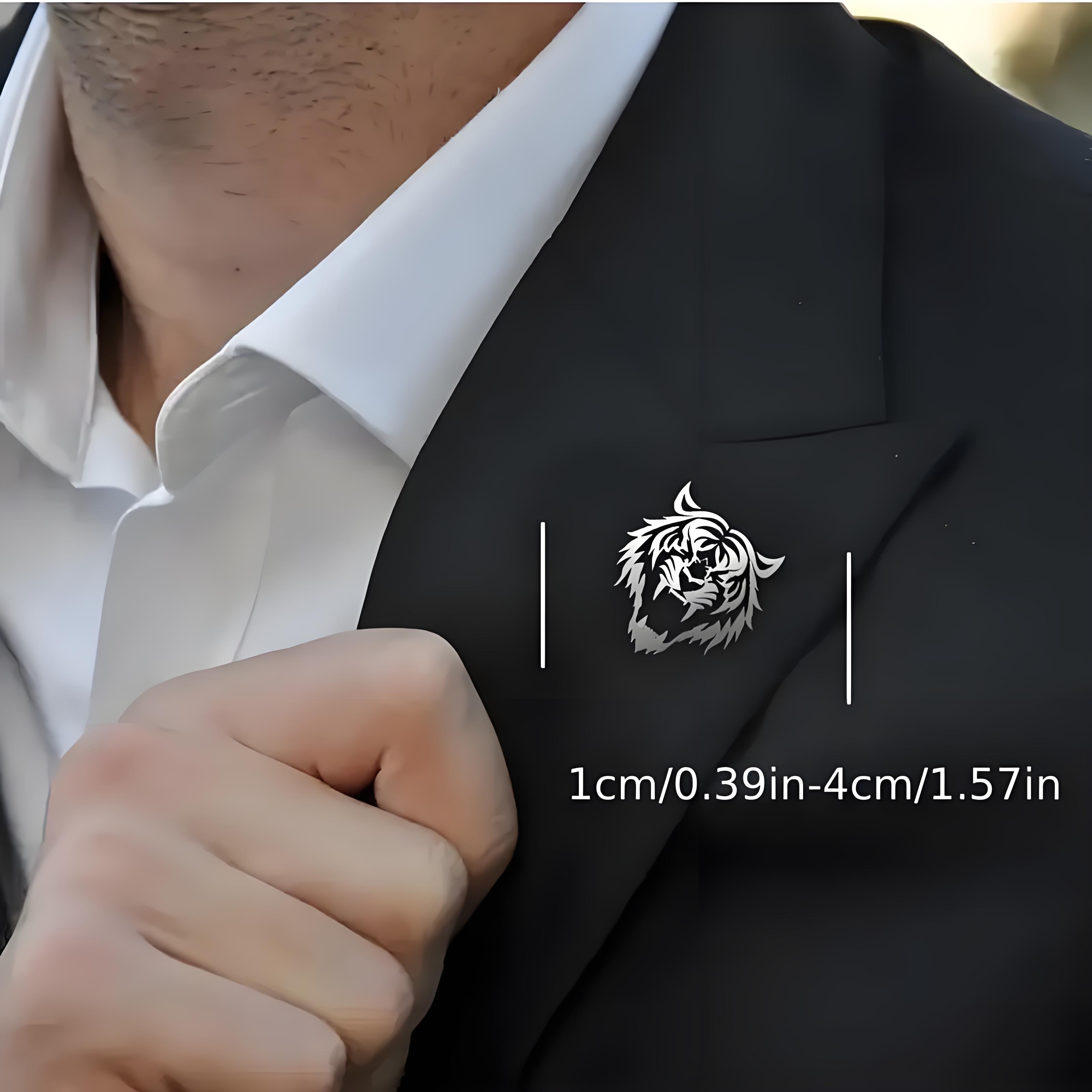 Men's Stainless Steel Tiger He - Tuxedo Lapel Pin ulasan dan harga