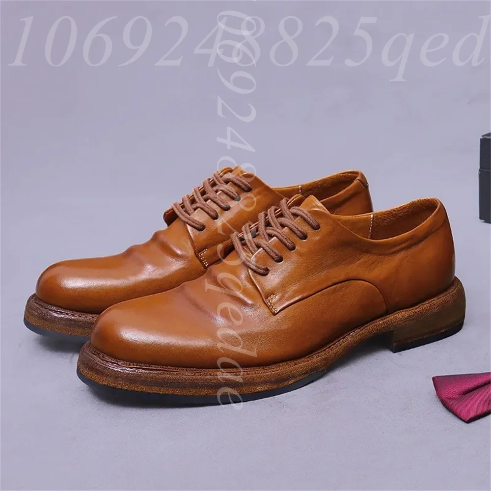 Men's Handmade Vintage Lace-Up - Formal Men Daily Wear Footwear ulasan dan harga