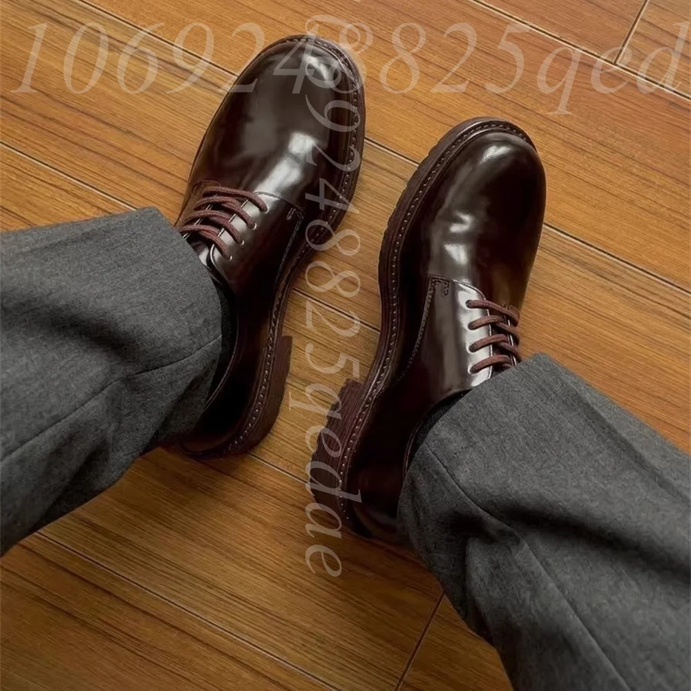 Men's Handmade Vintage Lace-Up - Formal Men Daily Wear Footwear ulasan dan harga