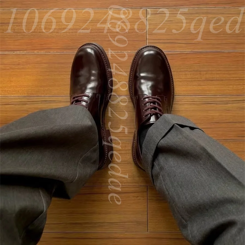 Men's Handmade Vintage Lace-Up - Formal Men Daily Wear Footwear ulasan dan harga