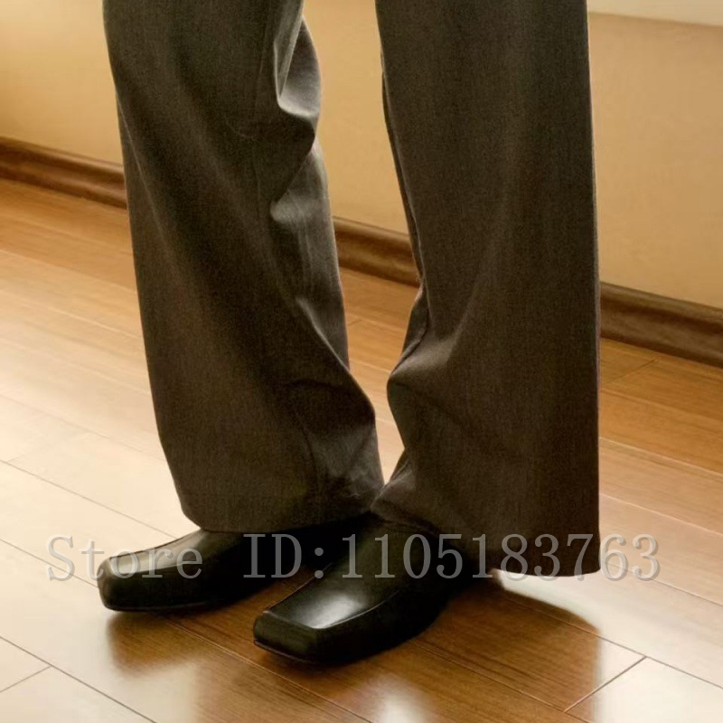 Men's Black Leather Square Toe - Formal Men Daily Wear Footwear ulasan dan harga