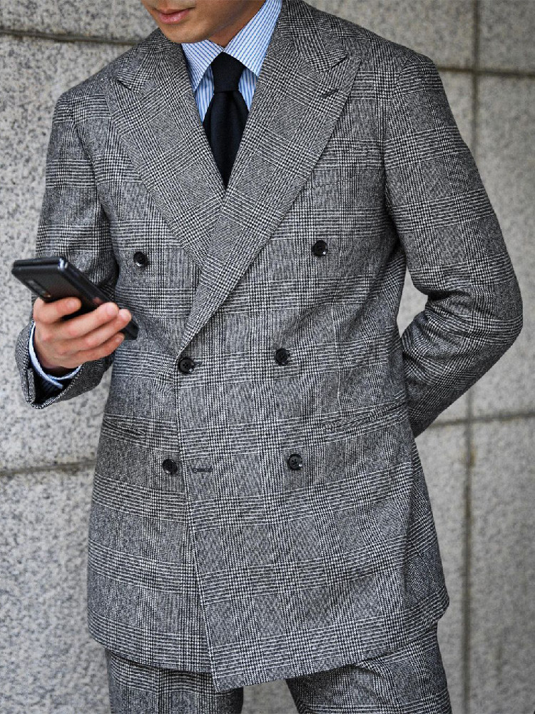 Business Plaid Men Suit 2 Piec - Men'S Formal Wear For A Wedding ulasan dan harga