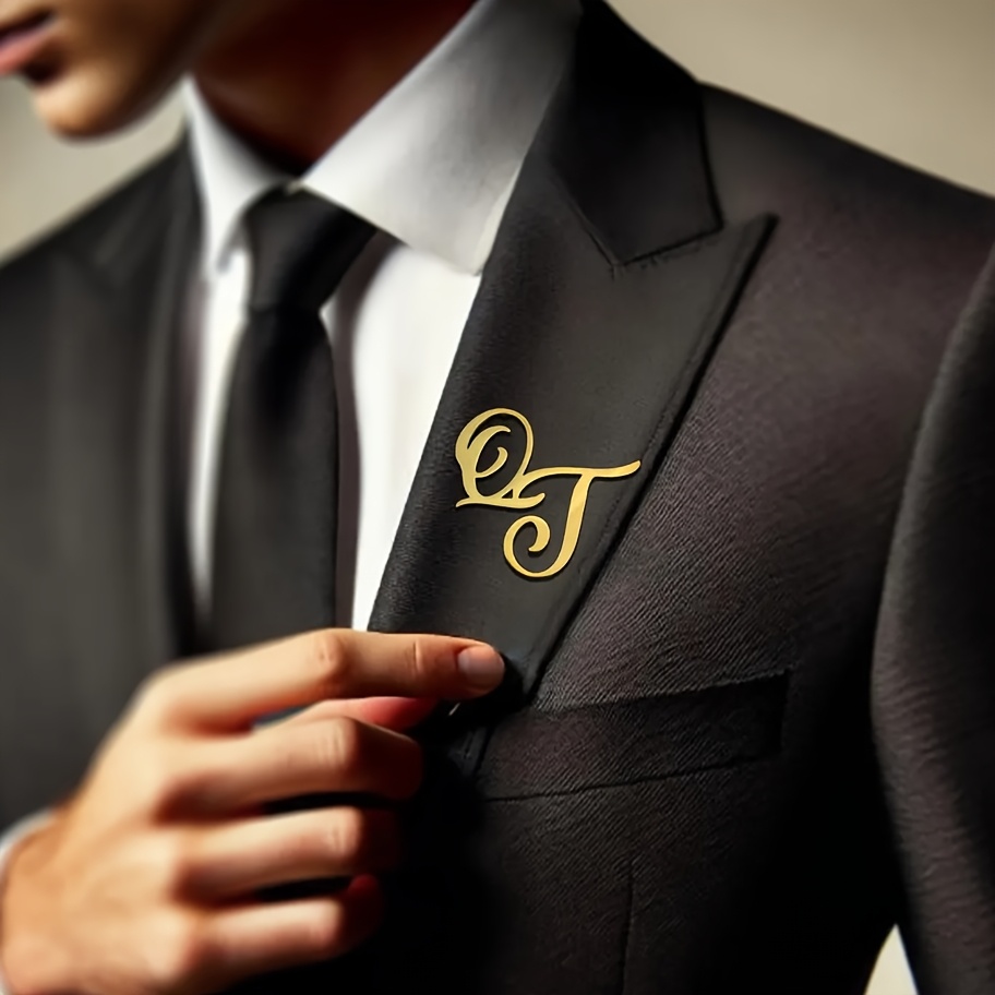 Custom Monogram Initial Name S - Tuxedo Lapel Pin ulasan dan harga