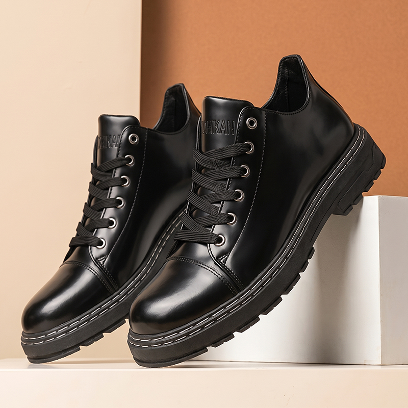 Men Black Lace‑up Leather Shoe - Formal Men Daily Wear Shoes ulasan dan harga