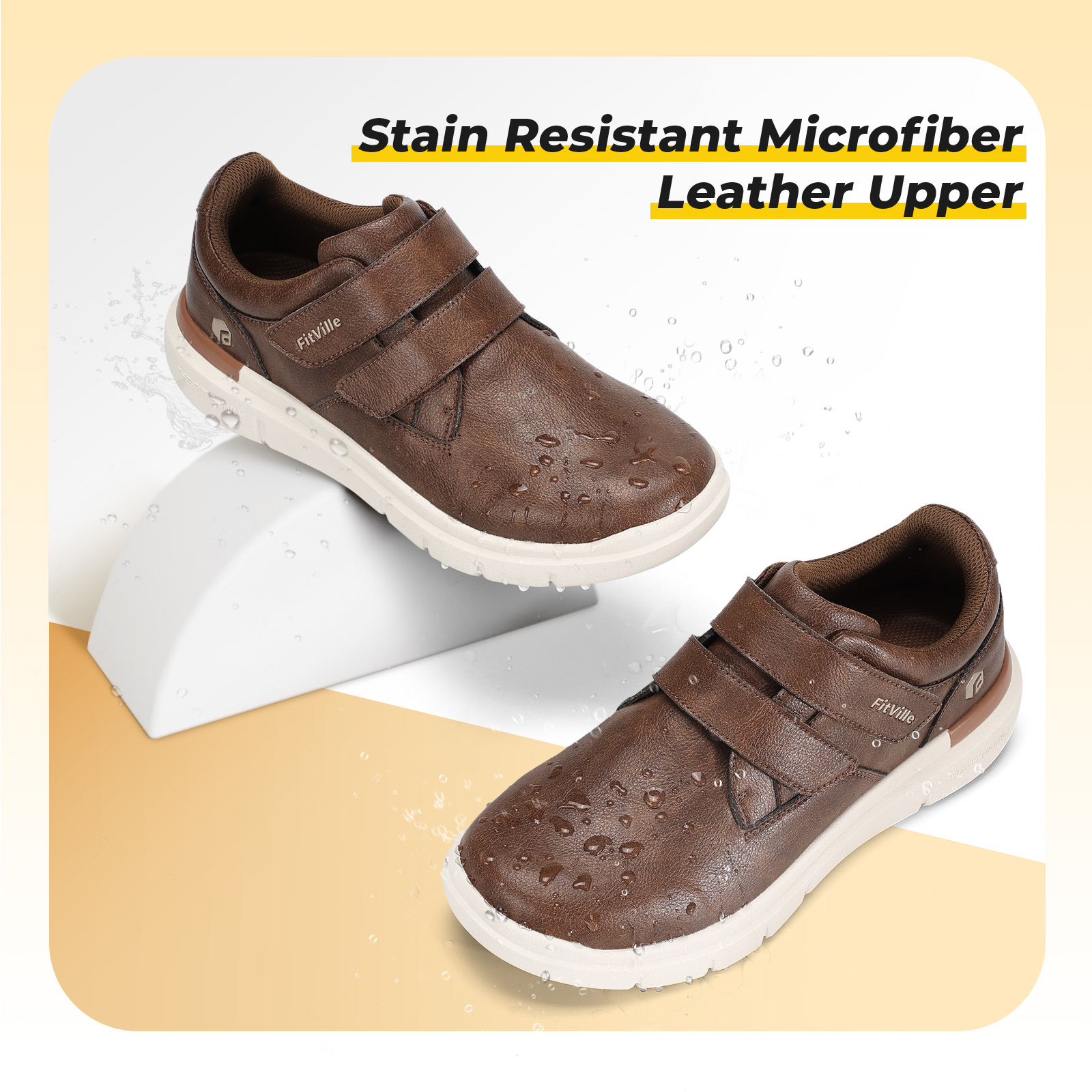 FitVille Wide Diabetic Shoes D - Formal Men Daily Wear Footwear ulasan dan harga