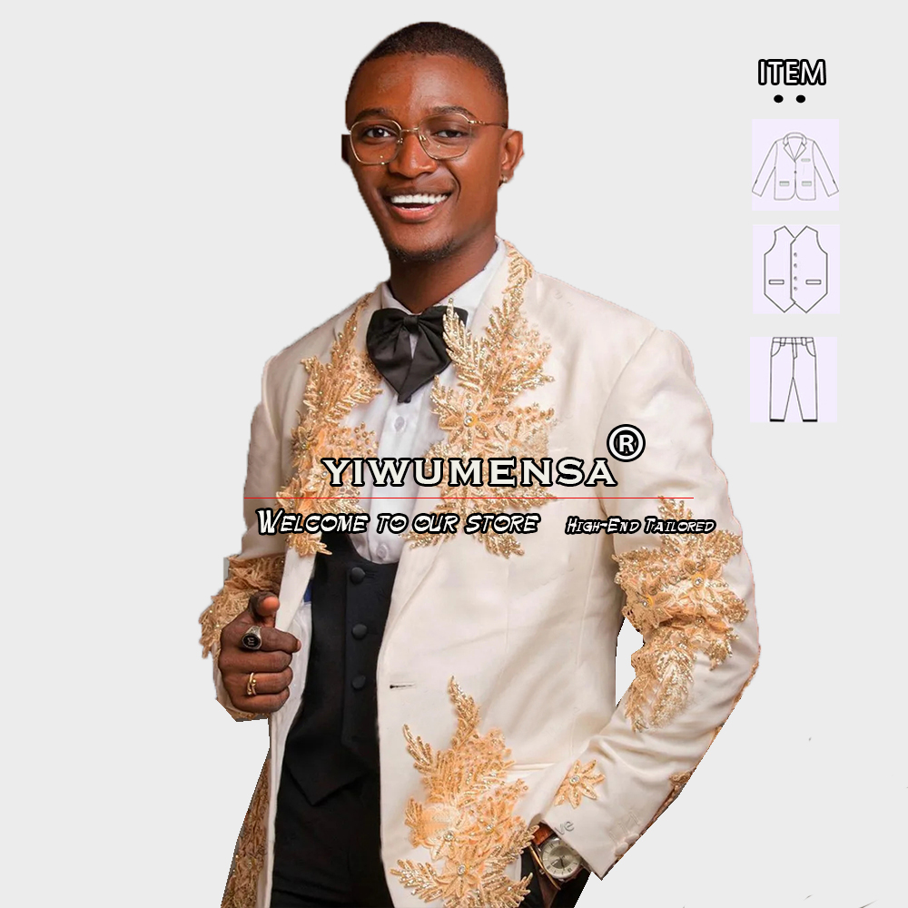 Customized 3 Pieces Suits Men  - Men'S Formal Wear For A Wedding ulasan dan harga