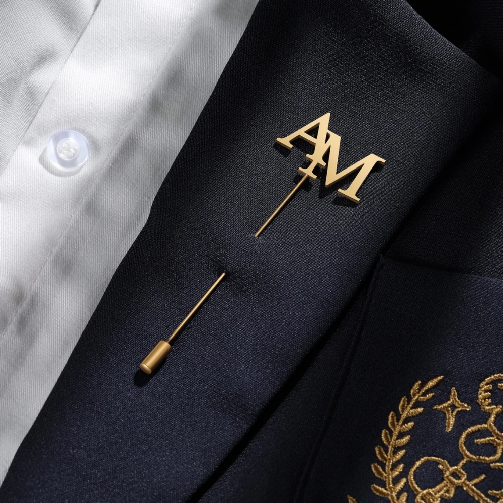 Custom Initials Brooch Men Sta - Tuxedo Lapel Pin ulasan dan harga