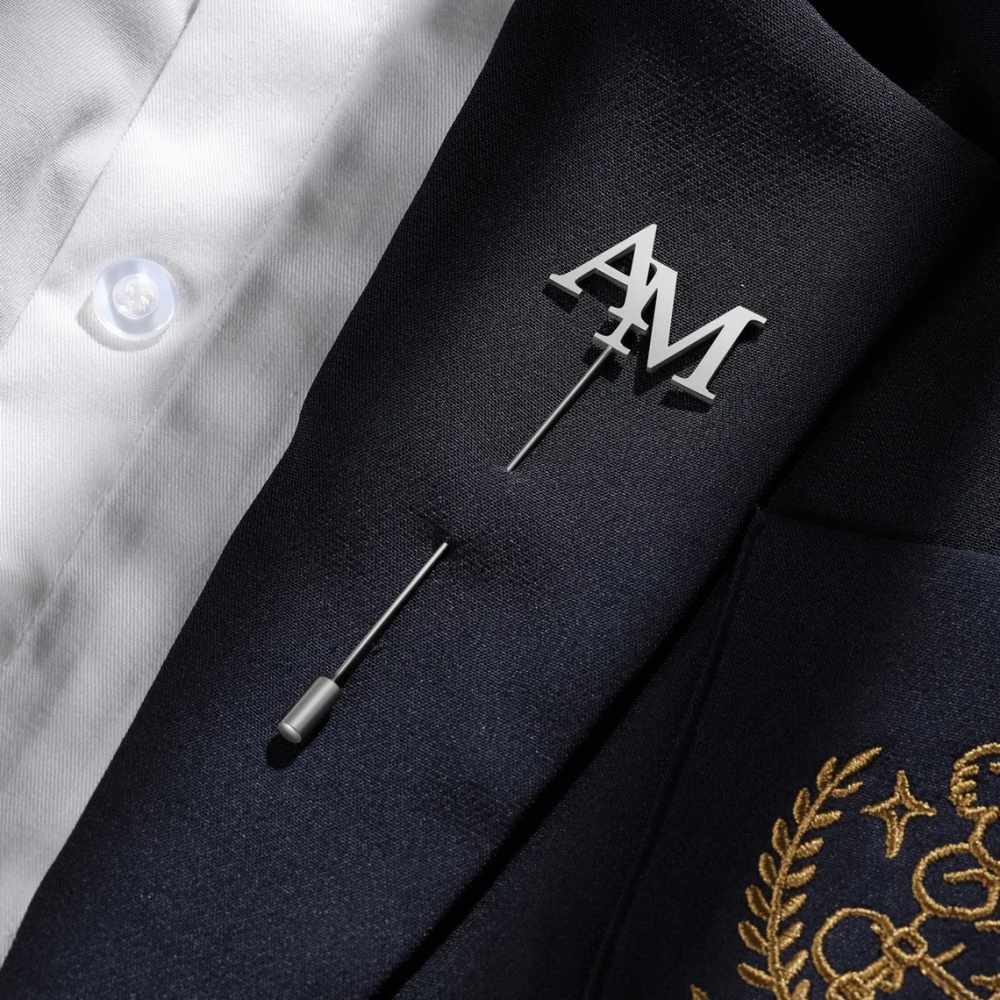 Custom Initials Brooch Men Sta - Tuxedo Lapel Pin ulasan dan harga