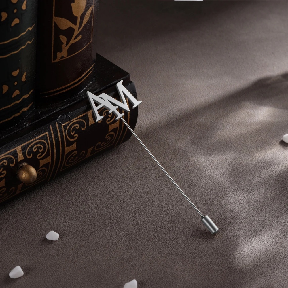 Custom Initials Brooch Men Sta - Tuxedo Lapel Pin ulasan dan harga