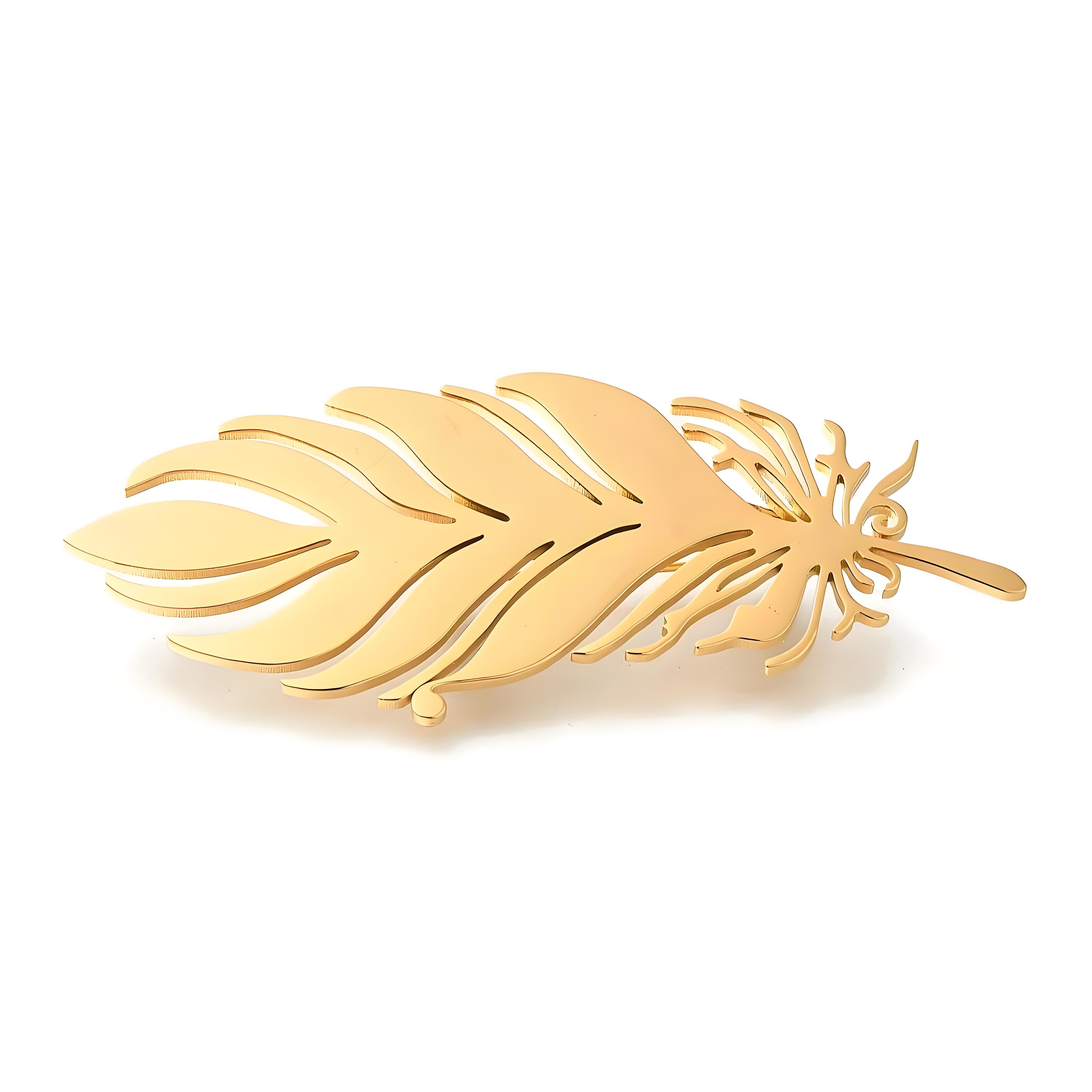 Gold - Plated Feather Brooch,  - Tuxedo Lapel Pin ulasan dan harga