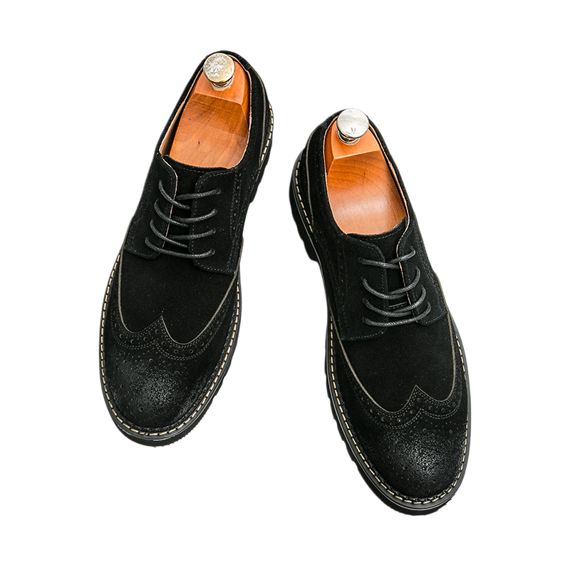 Men's Brown Suede Brogue Oxfor - Formal Men Daily Wear Shoes ulasan dan harga