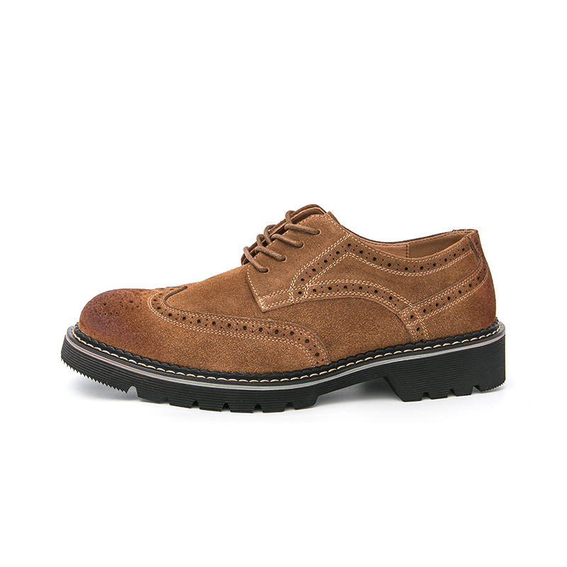 Men's Brown Suede Brogue Oxfor - Formal Men Daily Wear Shoes ulasan dan harga